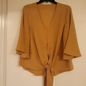 Gold button up blouse